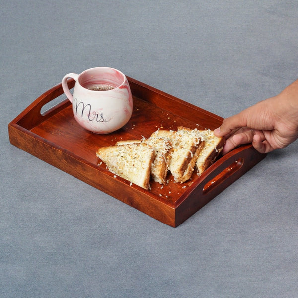 Classic Serving Wooden Tray (Large) | Verified Sustainable Trays & Platters on Brown Living™
