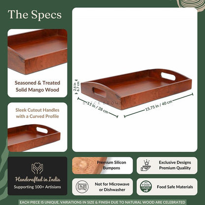 Classic Serving Wooden Tray (Large) | Verified Sustainable by Brown Living™