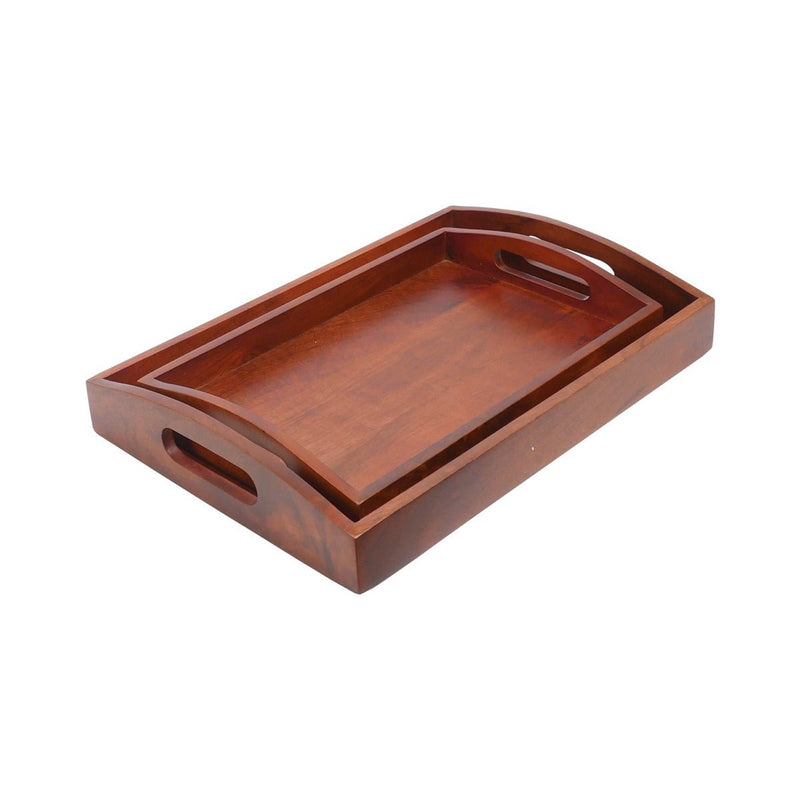 Classic Serving Wooden Tray (Set of 2) | Verified Sustainable Trays & Platters on Brown Living™