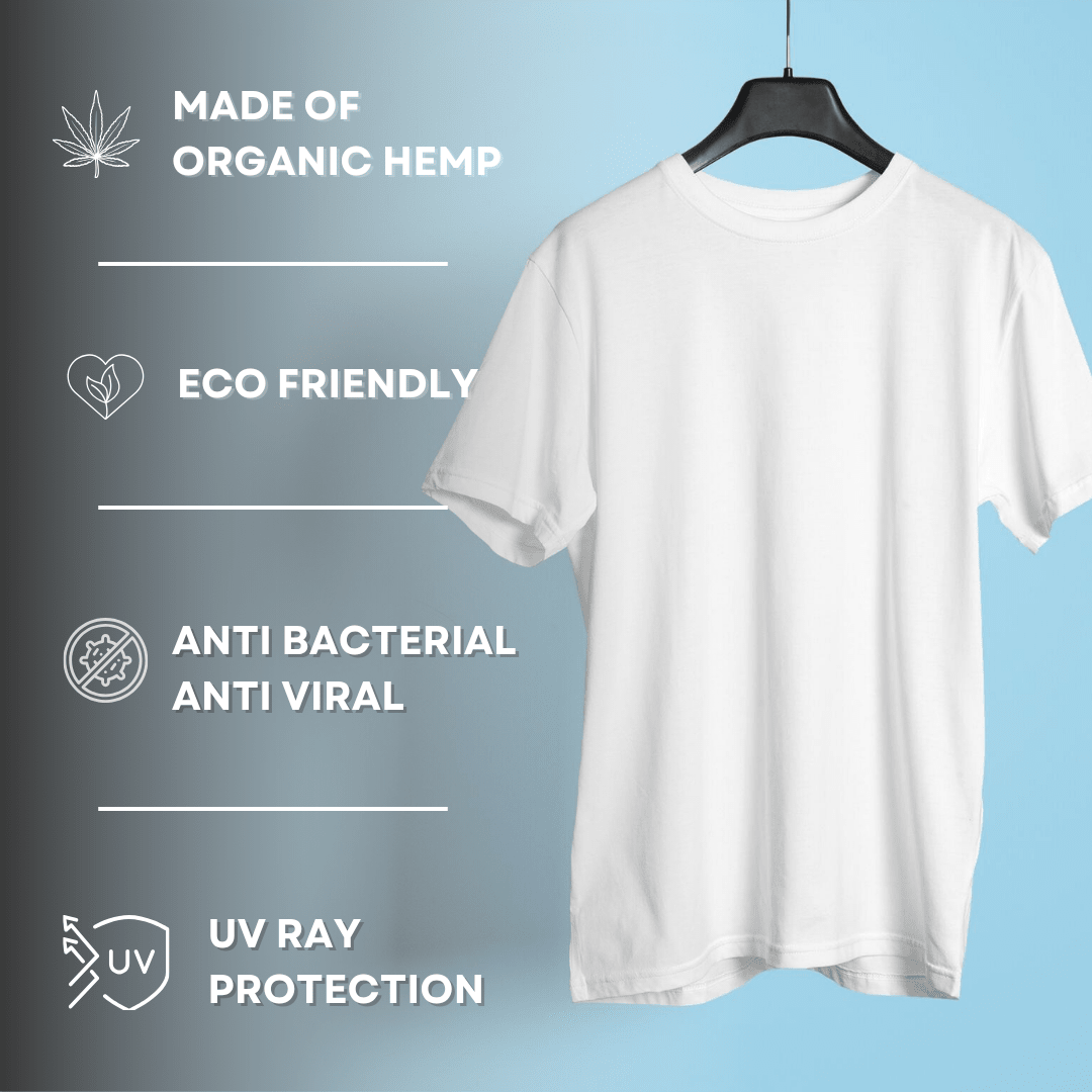 Classic White | Hemp T-Shirt | Unisex – Mens T-Shirt on Brown Living™. SKU: ClassicWhite-S. Img 6.