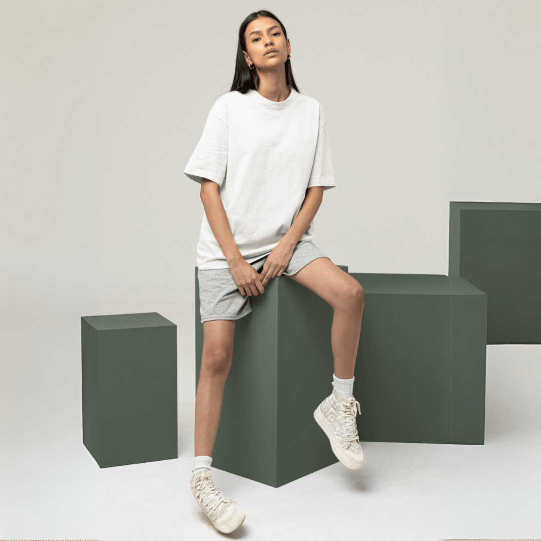Classic White | Hemp T-Shirt | Unisex – Mens T-Shirt on Brown Living™. SKU: ClassicWhite-S. Img 2.