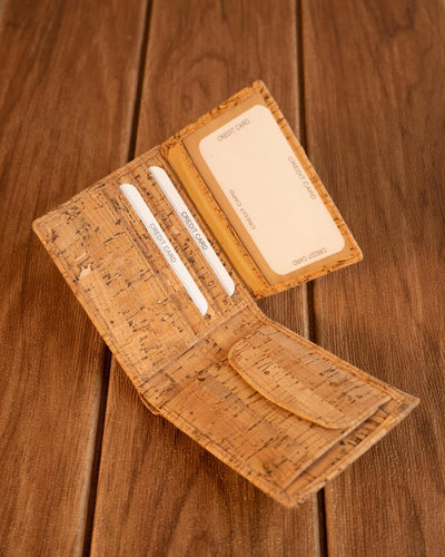 Classy Vegan Cork Wallet | Eco - Friendly Sustainable Wallet – Mens Wallet on Brown Living™. SKU: ANTCVCW. Img 5.