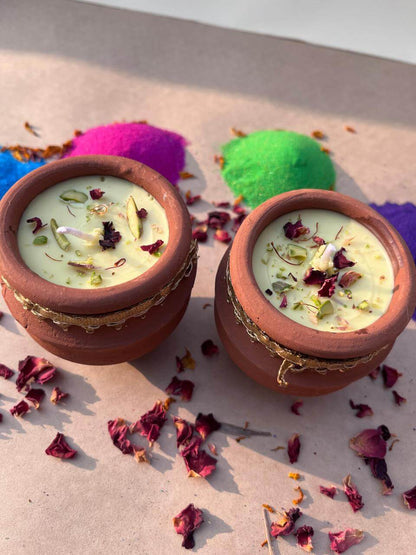 Clay Kulhad Thandai Candle | Handcrafted Eco - Friendly Candle – Candles & Fragrances on Brown Living™. SKU: LUSH_0015. Img 2.