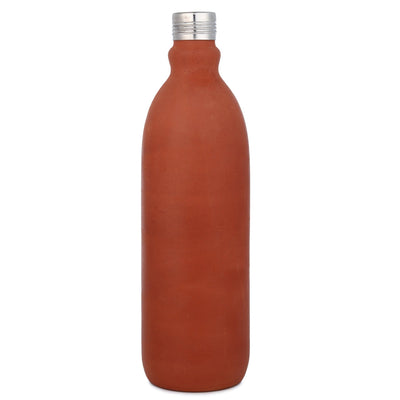 Clay Water Bottle with Steel Cap | Hand Painted Buddha Design | 1000ml – Bottles & Sippers on Brown Living™. SKU: 1LBuddhaBottleOnly. Img 5.