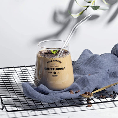 Clear Transparent Glass Straws with Cleaning Brush – Set of 6 – Drinking Straws & Stirrers on Brown Living™. SKU: CLR - STRW. Img 4.