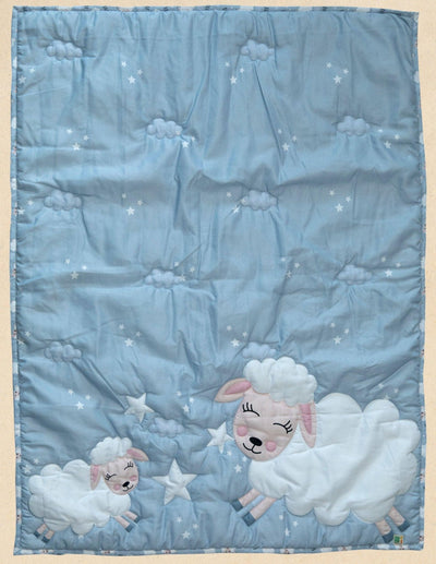 Cloud Nine Cuddle Quilt Soft Kids Bedding Blanket – Play Mats on Brown Living™. SKU: QLTSHEEP. Img 1.