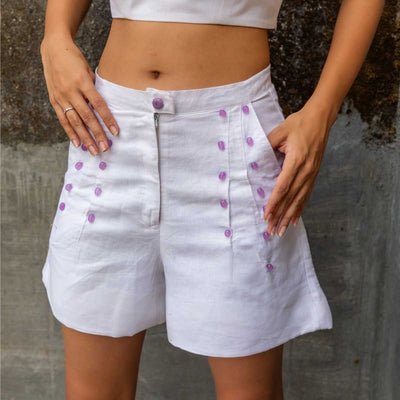 Cloud9 Hemp Shorts For Women | Sustainable Everyday Wear – Womens Shorts on Brown Living™. SKU: JDS5037XS. Img 1.