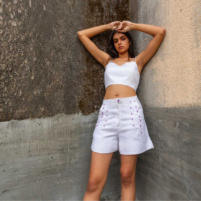 Cloud9 Hemp Shorts For Women | Sustainable Everyday Wear – Womens Shorts on Brown Living™. SKU: JDS5037XS. Img 4.