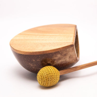 Coco Drum With Stick – Handmade Coconut Shell Musical Toy – Art & Craft Supplies on Brown Living™. SKU: EGM04. Img 3.