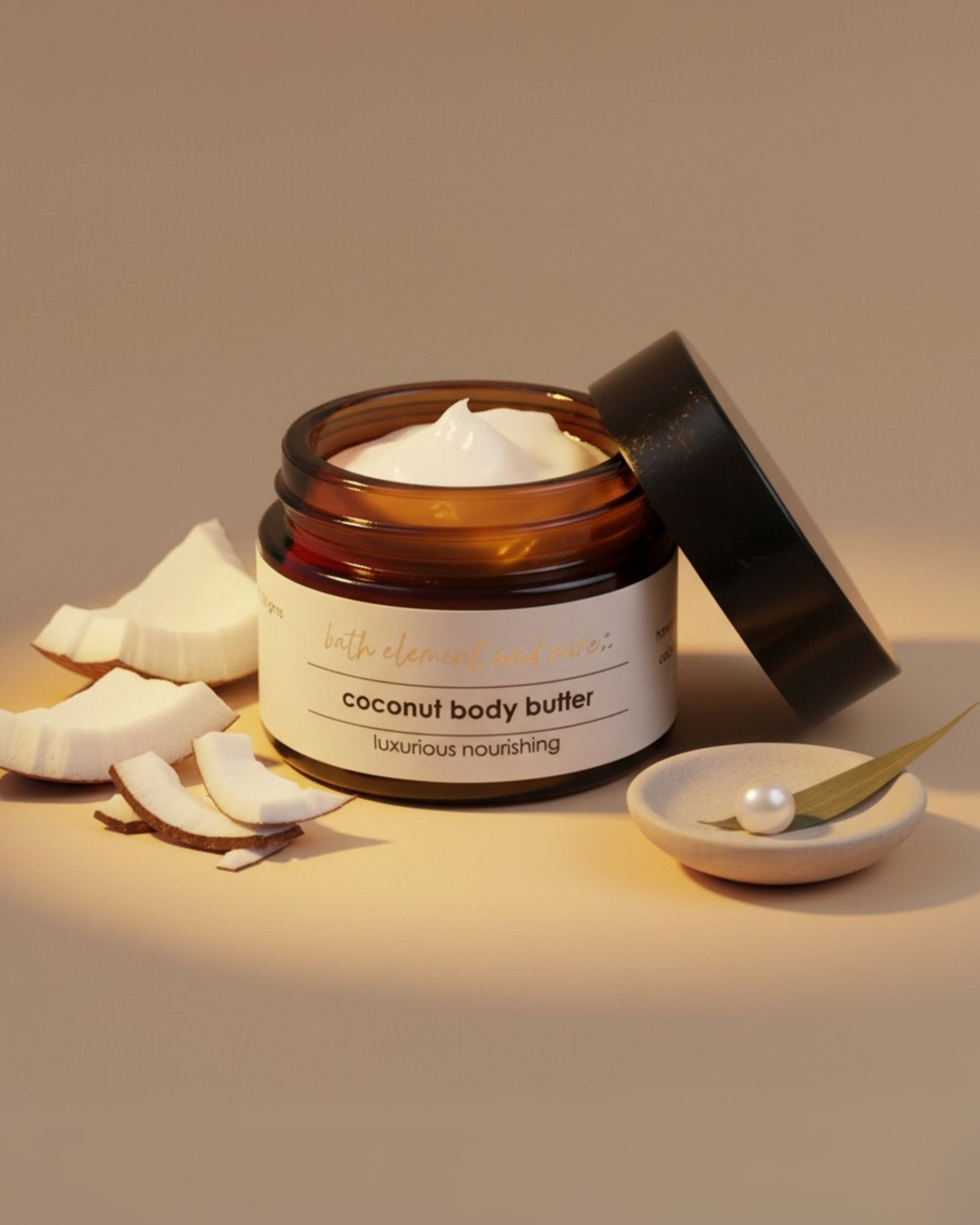 Coconut Body Butter | Deep Moisturizing Natural Skin Cream – Body Lotion on Brown Living™. SKU: SKU-077. Img 2.