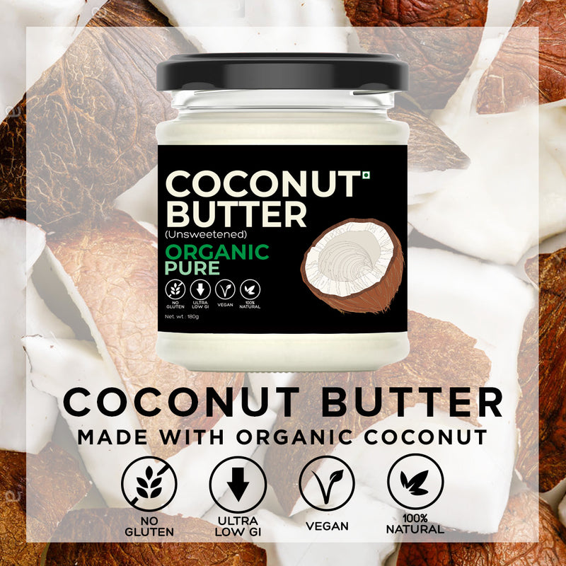 Buy Unsweetened Organic Coconut Butter- 180g | Shop Verified Sustainable Jams & Spreads on Brown Living™