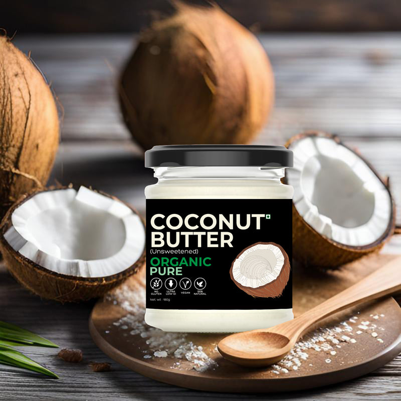 Buy Unsweetened Organic Coconut Butter- 180g | Shop Verified Sustainable Jams & Spreads on Brown Living™
