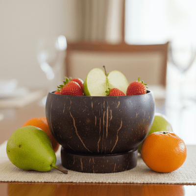 Coconut Coconut Shell Bowl | Raw Natural Coconut shell Bowl – Kitchen Organizers on Brown Living™. SKU: KOTT015. Img 1.