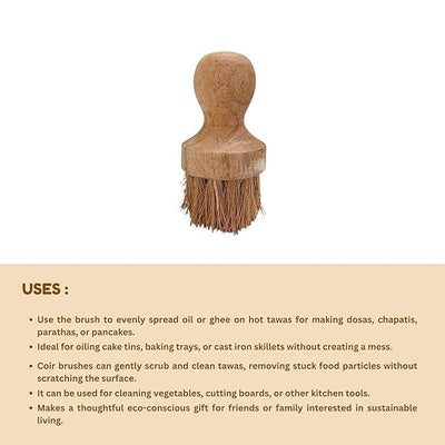 Coconut Coir Dish Cleaning Brush with Wooden Handle – Kitchen Tools on Brown Living™. SKU: KOE030-RCB. Img 2.