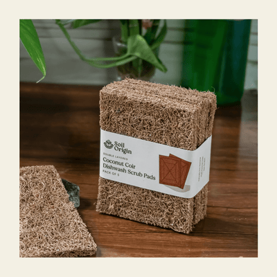 Coconut Coir Scrubber Pad | Eco - Friendly & Natural | Pack of 5 – Cleaning Products on Brown Living™. SKU: SOPHCSP0S005. Img 2.
