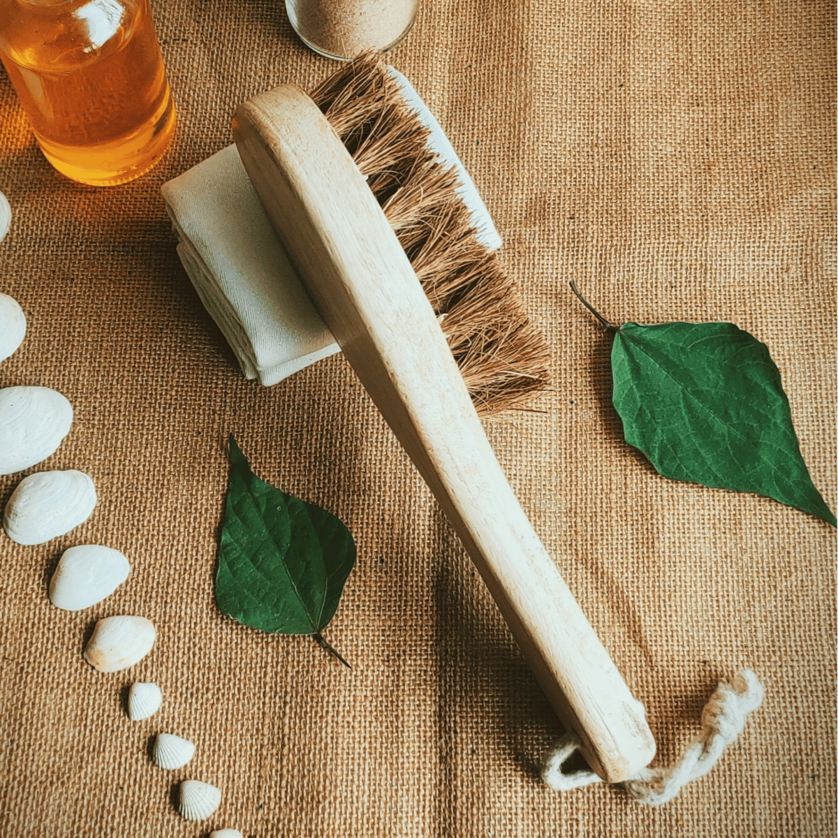 Coconut Fiber Dry Body Brush – Natural Exfoliation Tool – Bath Accessories on Brown Living™. SKU: AS-DBB-001. Img 1.