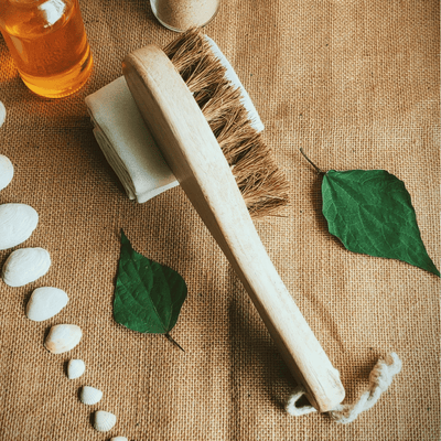 Coconut Fiber Dry Body Brush – Natural Exfoliation Tool – Bath Accessories on Brown Living™. SKU: AS-DBB-001. Img 1.