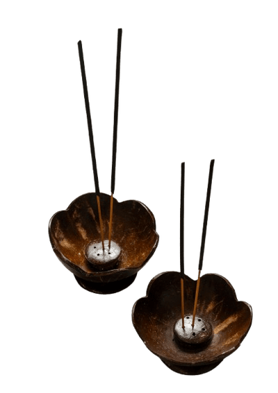 Coconut Incense Holder | Handcrafted Home Fragrance Accessory – Home Decor on Brown Living™. SKU: DC4. Img 1.