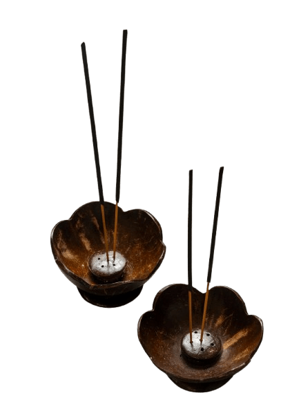 Coconut Incense Holder | Handcrafted Home Fragrance Accessory – Home Decor on Brown Living™. SKU: DC4. Img 1.