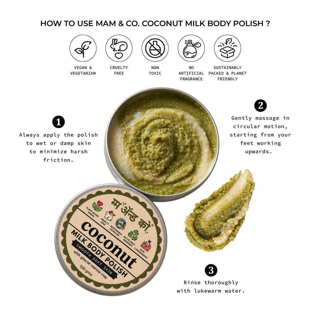 Coconut Milk Body Polish | Gentle Exfoliating Polish – Body Scrub on Brown Living™. SKU: BC03. Img 6.