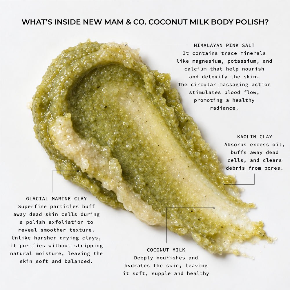 Coconut Milk Body Polish | Gentle Exfoliating Polish – Body Scrub on Brown Living™. SKU: BC03. Img 2.