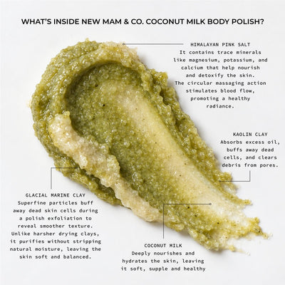 Coconut Milk Body Polish | Gentle Exfoliating Polish – Body Scrub on Brown Living™. SKU: BC03. Img 2.