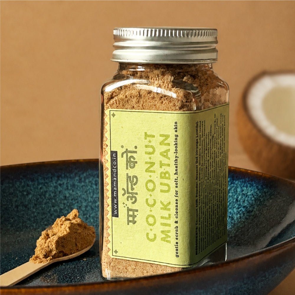 Coconut Milk Ubtan | Bathing Powder for Sensitive Skin – Body Bathing Powder on Brown Living™. SKU: BC04. Img 1.