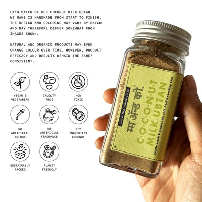 Coconut Milk Ubtan | Bathing Powder for Sensitive Skin – Body Bathing Powder on Brown Living™. SKU: BC04. Img 6.