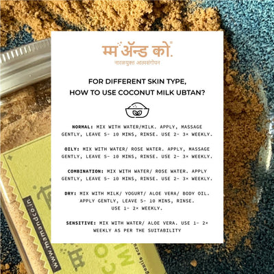 Coconut Milk Ubtan | Bathing Powder for Sensitive Skin – Body Bathing Powder on Brown Living™. SKU: BC04. Img 5.