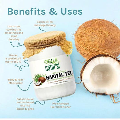 Coconut Oil | Wood Pressed | Face, Skin & Hair | 500 ml | Nariyal Tel | Verified Sustainable by Brown Living™