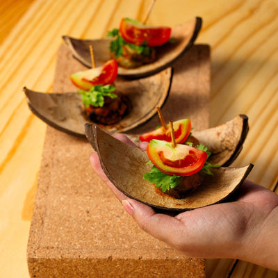 Coconut Shell Boats | Eco - Friendly Handcrafted Serving Set of 10 – Trays & Platters on Brown Living™. SKU: TGASHLBOAT. Img 5.