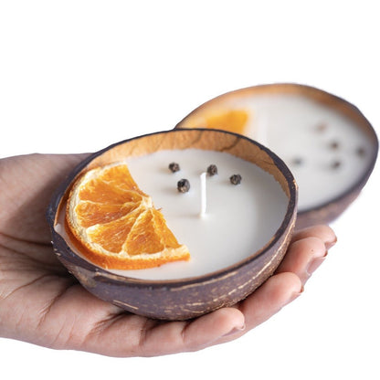 Coconut Shell Candle/Diya | Eco - Friendly Scented Soy Wax – Candles & Fragrances on Brown Living™. SKU: TGAORGPPRCDLE. Img 4.