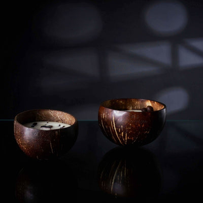Coconut Shell Coffee Candle | Cafe Mocha & Coffee Beans | Wooden Wick Soy Candle – Candles & Fragrances on Brown Living™. SKU: TBB-34. Img 3.