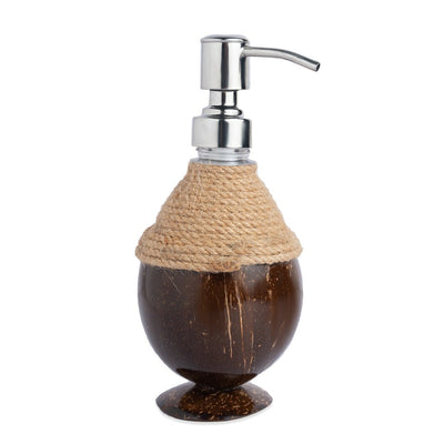 Coconut Shell Coir Pumb Soap Dispensers (Set of 1) – Bath Accessories on Brown Living™. SKU: SOAPDSPNCR. Img 1.