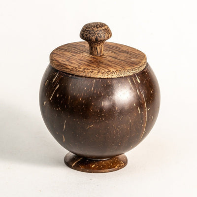 Coconut Shell Container with lid + Small Spoon - 600 ML – Plates & Bowls on Brown Living™. SKU: 173 - 11067 - THENGACONT. Img 5.