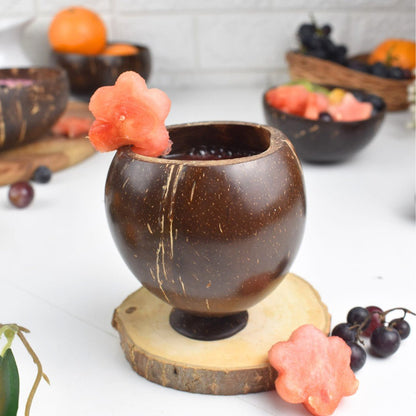 Coconut Shell Cup ( Brown, 200ml ) - Pack of 2 – Cups & Saucers on Brown Living™. SKU: 173 - 05695 - coconut - cup - natural - handmade - tea - 200 - ml - set - o. Img 5.