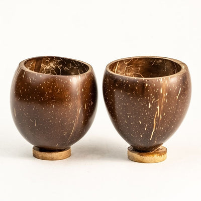 Coconut Shell Cup ( Brown, 200ml ) - Pack of 2 – Cups & Saucers on Brown Living™. SKU: 173 - 05695 - coconut - cup - natural - handmade - tea - 200 - ml - set - o. Img 4.