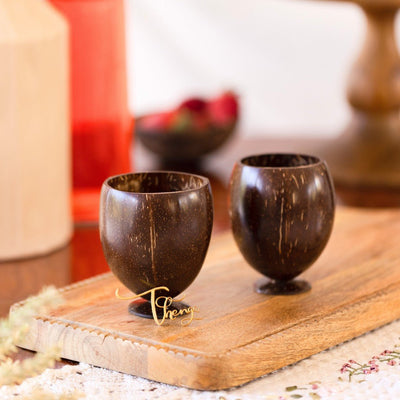 Coconut Shell Cup ( Brown, 200ml ) - Pack of 2 – Cups & Saucers on Brown Living™. SKU: 173 - 05695 - coconut - cup - natural - handmade - tea - 200 - ml - set - o. Img 2.