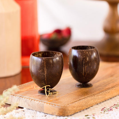 Coconut Shell Cup ( Brown, 200ml ) - Pack of 2 – Cups & Saucers on Brown Living™. SKU: 173 - 05695 - coconut - cup - natural - handmade - tea - 200 - ml - set - o. Img 2.