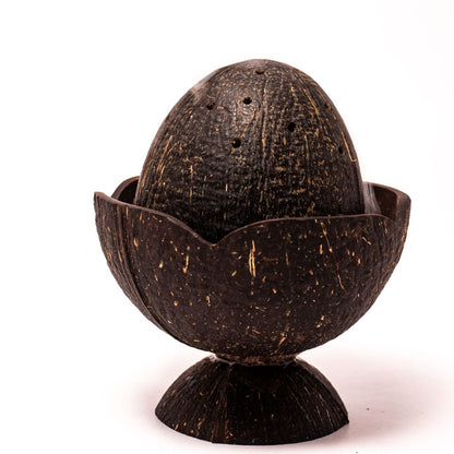 Coconut Shell Dhoop Holder | Natural Handmade Incense Holder – Home Decor on Brown Living™. SKU: EGDH01. Img 1.