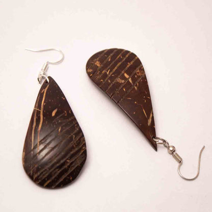 Coconut Shell Earrings / Dangle Earrings – Womens Earrings on Brown Living™. SKU: 306 - 17862 - EGER21. Img 4.