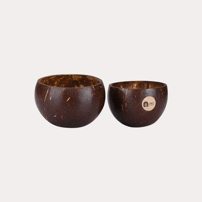 Coconut Shell Handcrafted Serving Bowl | 450–500ml | Set of 2 – Plates & Bowls on Brown Living™. SKU: COBWP2. Img 2.