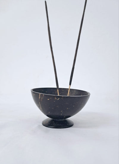 Coconut Shell Incense Holder – Handmade, Eco - Friendly & Natural Decor – Candles & Fragrances on Brown Living™. SKU: EGH03. Img 5.