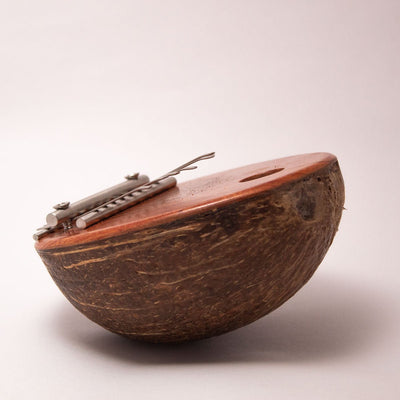 Coconut Shell Kalimba –Thumb Piano, Eco - Friendly Musical Instrument – Musical Instruments on Brown Living™. SKU: EGP01. Img 3.