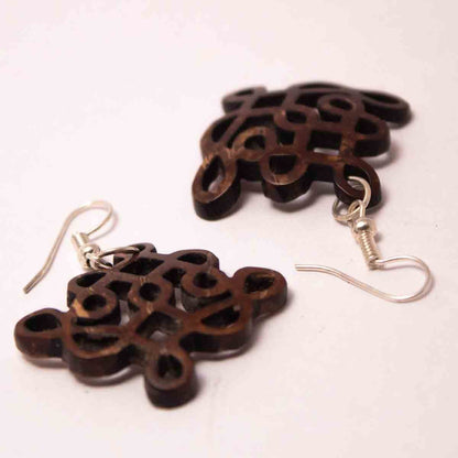 Coconut shell Kolam Design Earrings – Womens Earrings on Brown Living™. SKU: 306 - 17856 - EGER11. Img 2.