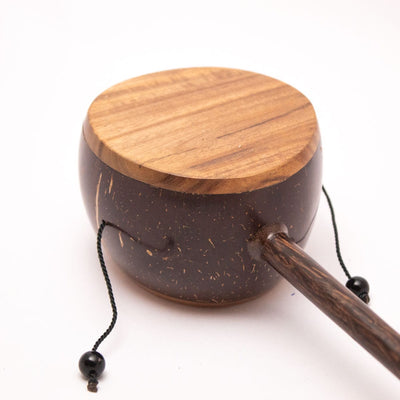 Coconut Shell Kudhukudhuppu – Traditional Musical Toy for Kids – Musical Instruments on Brown Living™. SKU: EGM05. Img 4.