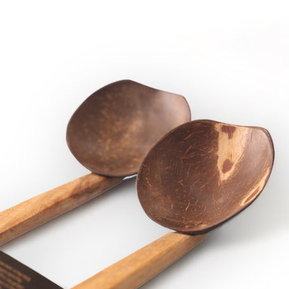 Coconut Shell Ladles with Steel and Wood Handles (Set of 4) | Verified Sustainable by Brown Living™