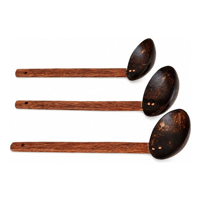 Coconut Shell Ladles/Spoon Set | Eco-Friendly Kitchen Utensils – Kitchen Tools on Brown Living™. SKU: TGALADLES-3. Img 2.