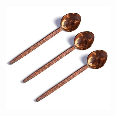 Coconut Shell Large Cooking Spoon Sets for Serving (Set of 3) – Cutlery on Brown Living™. SKU: THENGA35. Img 2.