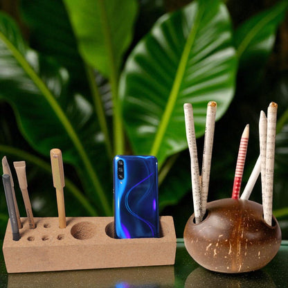 Coconut Shell Pen stand – Desk Organizers on Brown Living™. SKU: OEP111. Img 1.